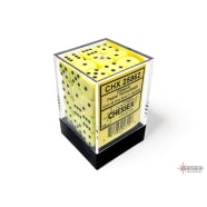 12mm d6 Dice Block: Opaque Pastel Yellow/Black Thumb Nail